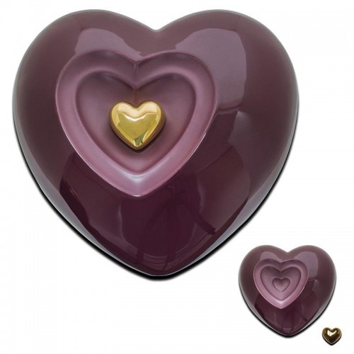 Ceramic Heart Urn (Maroon)